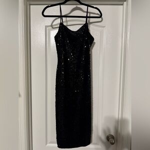 Black sequin party dress